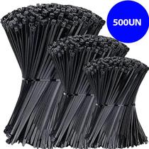 Kit 500 Abraçadeira nylon Cinta Plástica ajustavel reforçada Preto - Várias Medidas