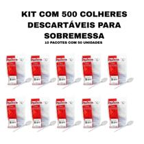Kit 500 colheres refeição prafesta - 10 pacotes