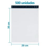 Kit 500 Envelopes de Segurança 20x30 Branco E-Commerce
