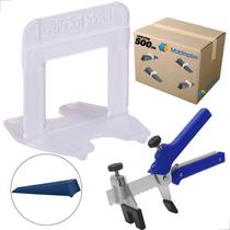 Kit 500 Espaçadores Para Piso 100 Cunhas Flex Alicate Aço