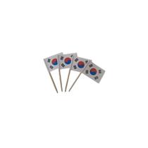 Kit 500 Espetinho Bandeira Coreia Decoração Restaurante Branco País Kit 500 Espetinho Bandeira Coreia Decoração Restaurante Branco País