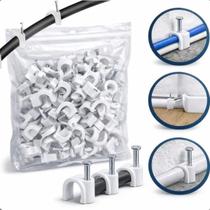 Kit 500 Grampos Fixadores De Fios Com Prego De Aço 8/10mm - Kit 500 Grampos Fixadores De Fios Com Prego De Aço 8/10mm -