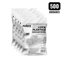 Kit 500 Luvas Plásticas Descartáveis Hdpe Nobre Tamanho único Ambidestras Kit 500 Luvas Plásticas Descartáveis Hdpe Nobre Tamanho único Ambidestras