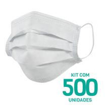 Kit 500 Máscaras Descartáveis Adulto Tripla Camada Cor Branco