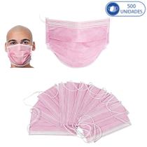 Kit 500 Máscaras Descartáveis Tripla Camada Rosa Claro Kit 500 Máscaras Descartáveis Tripla Camada Rosa Claro