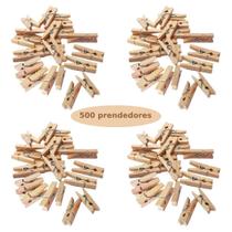 Kit 500 Mini Prendedor Pregador Madeira 2,5cm Natural