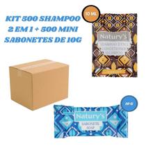 Kit 500 Mini Sabonetes 10G Floral E 500 Shampoo 2X1