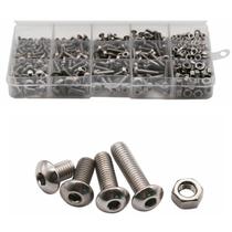 Kit 500 parafusos allen cabeça redonda inox porcas m3 m4 m5