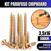 Kit 500 Parafusos Chipboard Phillips Para Madeira 3,5x16 Kit 500 Parafusos Chipboard Phillips Para Madeira 3,5x16