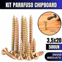 Kit 500 Parafusos Chipboard Phillips Para Madeira 3,5x20