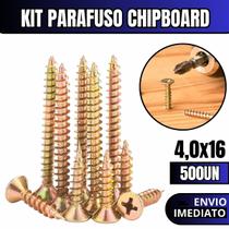 Kit 500 Parafusos Chipboard Phillips Para Madeira 4,0x16
