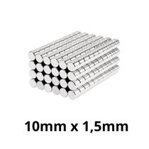 Kit 500 Peças Imã Neodímio Disco Magnético N35 10 x 1,5 mm Super Forte Potente