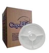 Kit 500 Prato De Plastico 26Cm Com 3 Divisórias Copoplast