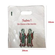 Kit 500 Sacolas Plástica Branca 33X24 São Cosme E Damião