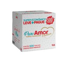 Kit 500 Toalha / Lenços Umedecidos Premium Puro Amor Pack