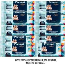 Kit 500 Toalhas Umedecidas Para Adultos - Banho de Leito Prevent Wipes (10 Embalagens)