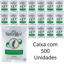 Kit 500 Un De Shampoo Condicionador Naturally's 2 em 1 Em Sache De 10ml Para Hotel e Pousada