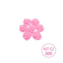 Kit 500 Unidades Mini Sabonete Artesanal Rosa Flor 2,5 cm - D&C