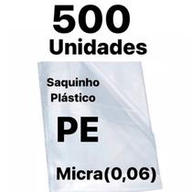 kit 500 unidades Saco Transparente PE Micra(0,06mm)