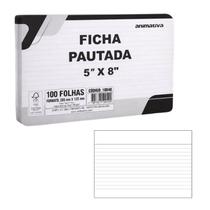 Kit 5000 Folhas de Ficha Pautada 5x8 Gramatura 150g/m 20x13cm Kit 5000 Folhas de Ficha Pautada 5x8 Gramatura 150g/m 20x13cm