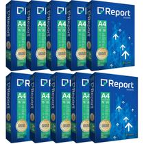 Kit 5000 folhas de papel sulfite a4 report premium 75 gramas por m2 Kit 5000 folhas de papel sulfite a4 report premium 75 gramas por m2