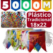 Kit 5000 M Bandeirola 18x22 Festa Junina Bandeirinhas Plasticas