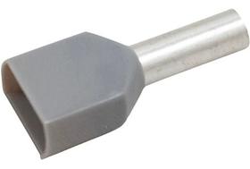 Kit 500pçs Terminal Elétrico Ilhós Tubular Duplo 4mm Cinza