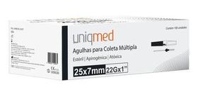 KIT 500UN Agulha De Coleta Sangue Multilpla 25x7mm Uniqmed