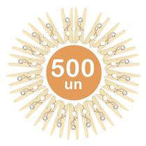 Kit 500un Mini prendedor pregador grampos madeira natural