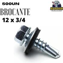 Kit 500un Parafuso auto brocante 12 x 3/4 cabeça 5/16 (8mm) - Titanium