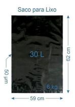 Kit 500un Sacos De Lixo Reforçado Resistente Preto 30 Litros - Salix