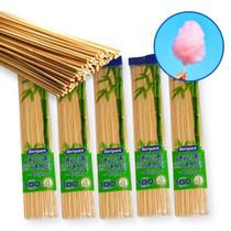 Kit 500un Varetas de Bambu 40cm 4mm Palito Algodão Doce Sustentável Bompack (5x100pct)