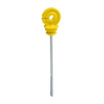 Kit 50PC Isolador Gancho Longo Haste 15cm Em Pead Amarelo - Fuzil