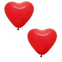 Kit 50un Balão de coração de látex Número 12 vermelho 30 cm