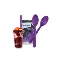 Kit 50UN Colher Para Sobremesas Doces Leve Roxa PS Descartável Kit 50UN Colher Para Sobremesas Doces Leve Roxa PS Descartável