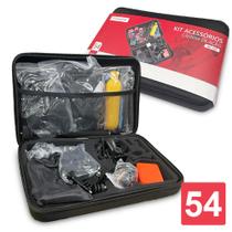 KIT 54 Acessórios para Action Cam 4K Camera de Ação Sport Capacete Boia Bastão Peito MT-1101