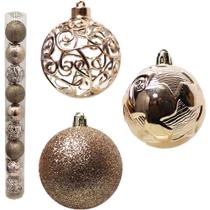 Kit 54 Bola de Natal Gritter Estrela Arabesco Vazada Lisa Kit 54 Bola de Natal Gritter Estrela Arabesco Vazada Lisa