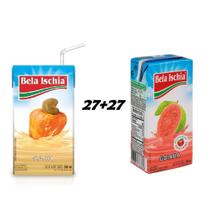 Kit 54 Caixinhas Suco Pronto Goiaba e caju Bela Ischia 200ml