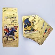 Kit 55 Cartas Pokemon Folha De Ouro Edicao Limitada Douradas