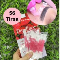 Kit 56 Tiras de Cera para Sobrancelhas Design Natural Depilflax 1cm