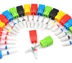 Kit 5brocas Cerâmica Profissional Unha Gel Fibra Acrigel +br