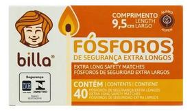 Kit 5cx De Fósforo De Segurança Extra Longo Billa 9,5cm 40un