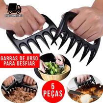 Kit 5Garra de Urso para Churrasco Desfiador de Carne Profissional em Plástico Resistente