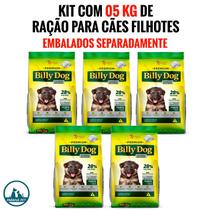 Kit 5kg Ração Para Cachorro Filhote Billy Dog Premium Carne e Cereais
