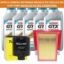 Kit 5L Óleo Castrol GTX Ultraclean15W40 Semissintético + Filtro de Óleo Tecfil + Filtro de Ar Wega