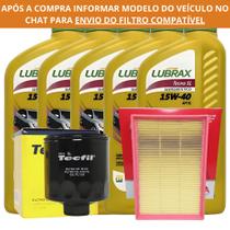 Kit 5L Óleo Lubrax Tecno SL 15W40 Semissintético + Filtro de Óleo Tecfil + Filtro de Ar Wega Kit 5L Óleo Lubrax Tecno SL 15W40 Semissintético + Filtro de Óleo Tecfil + Filtro de Ar Wega