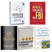 Kit 5livros, Gatilhos Mentais,As 48 leis do Poder,Homem Mais Rico,Segredos da Mente,Manual de Persuasão do FBI - DVS, HarperCollins, Sextante, Rocco