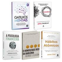 Kit 5livros, Gatilhos Mentais + Psicologia Financeira + Homem Mais Rico da Babilônia + Hábitos Atômicos + Essencialismo
