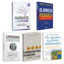 Kit 5livros Gatilhos Mentais, Psicologia Financeira, Homem Mais Rico da Babilônia,Segredos da Mente Milionária, As Armas Da Persuasão 2.0