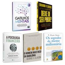 Kit 5livros Gatilhos Mentais, Psicologia Financeira,Homem Mais Rico da Babilônia,Segredos da Mente Milionária, Deixe de Ser Pobre - DVS, HarperCollins, Sextante, Maquinaria Edit